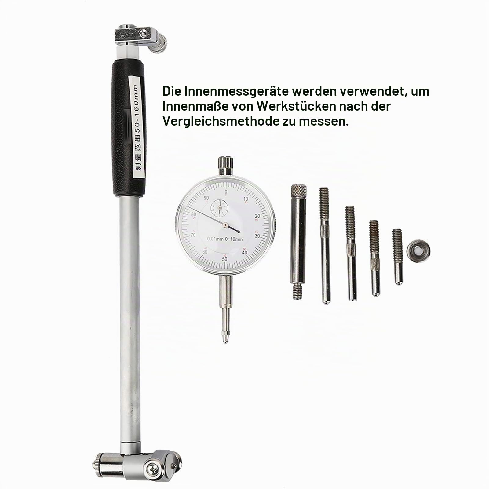 Messuhrdurchmesser 50-160 MM Innendurchmesser Kalibrator Motorzylinder-Messwerkzeugsatz zum Messen der Innenabmessungen von Werkstücken