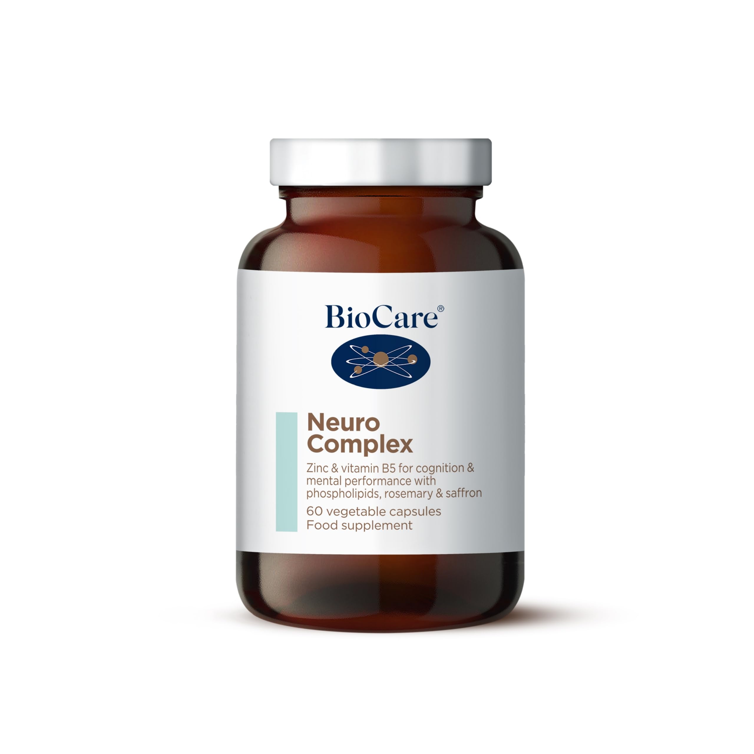 BioCare Neuro Complex | Zinc & Vitamins C & B5 for Cognitive Support, Mental Health & Wellbeing | With Rosemary & Sage | Helps with Neurotransmitter Production| 60 Capsules |30 Days Supply