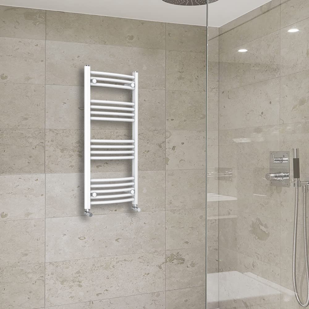Warmehaus White Curved Heated Towel Rail Radiator Ladder 1000X500mm Central Heating Radiators For Bathroom Kitchen