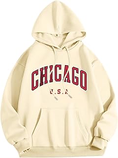 INNOVIERA Moletom de grandes dimensões para mulheres com estampa de gola redonda de grandes dimensões moda fofo adolescente folgado moletom vintage