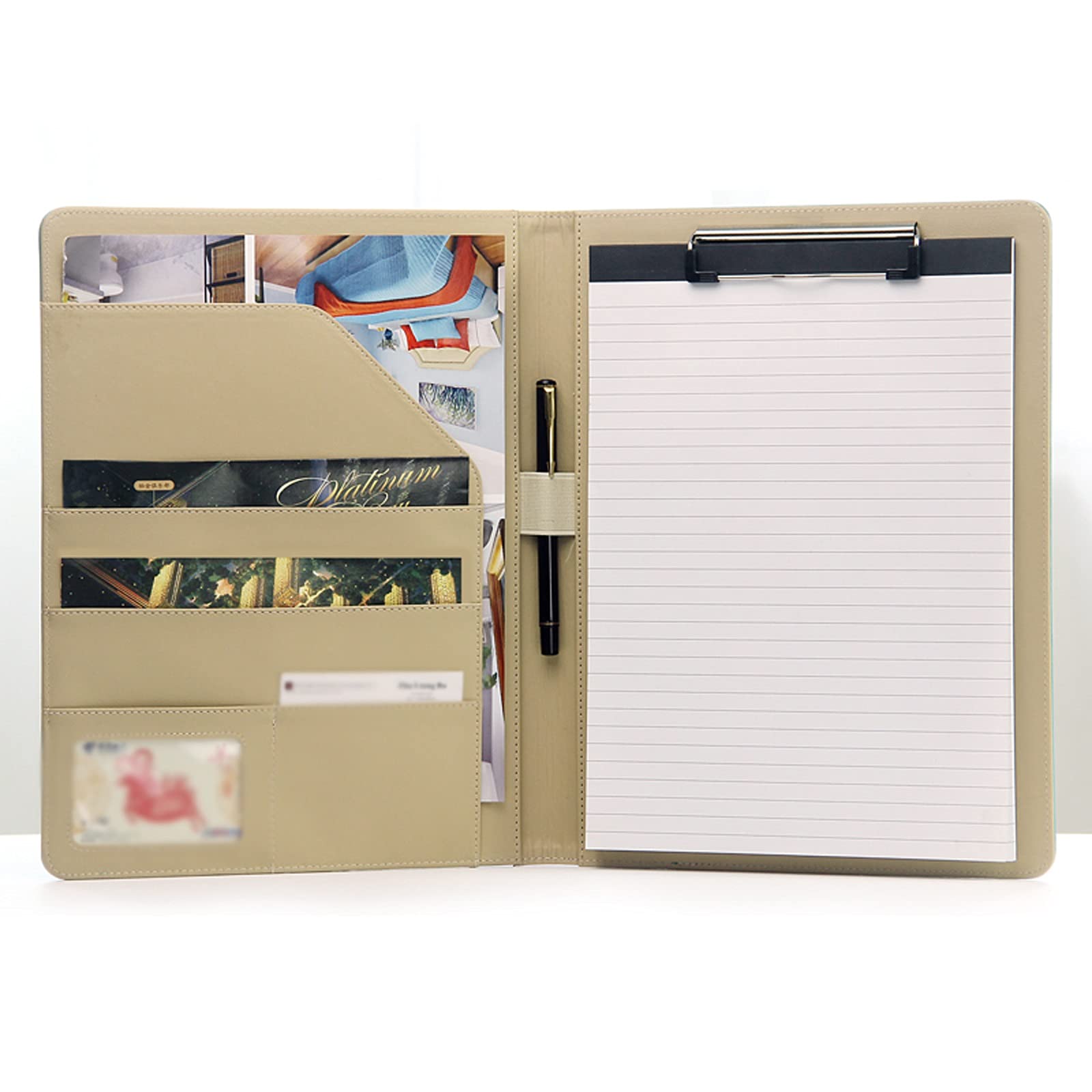 klemmbrettmappe Multi-Color Business-Dokumente Organisieren Multifunktionsdatenbinder Bürobesprechung in Zwischenablage mit Stifthalter für Schule, Büro, Geschäft Klemmbrett-Mappe ( Color : Black )