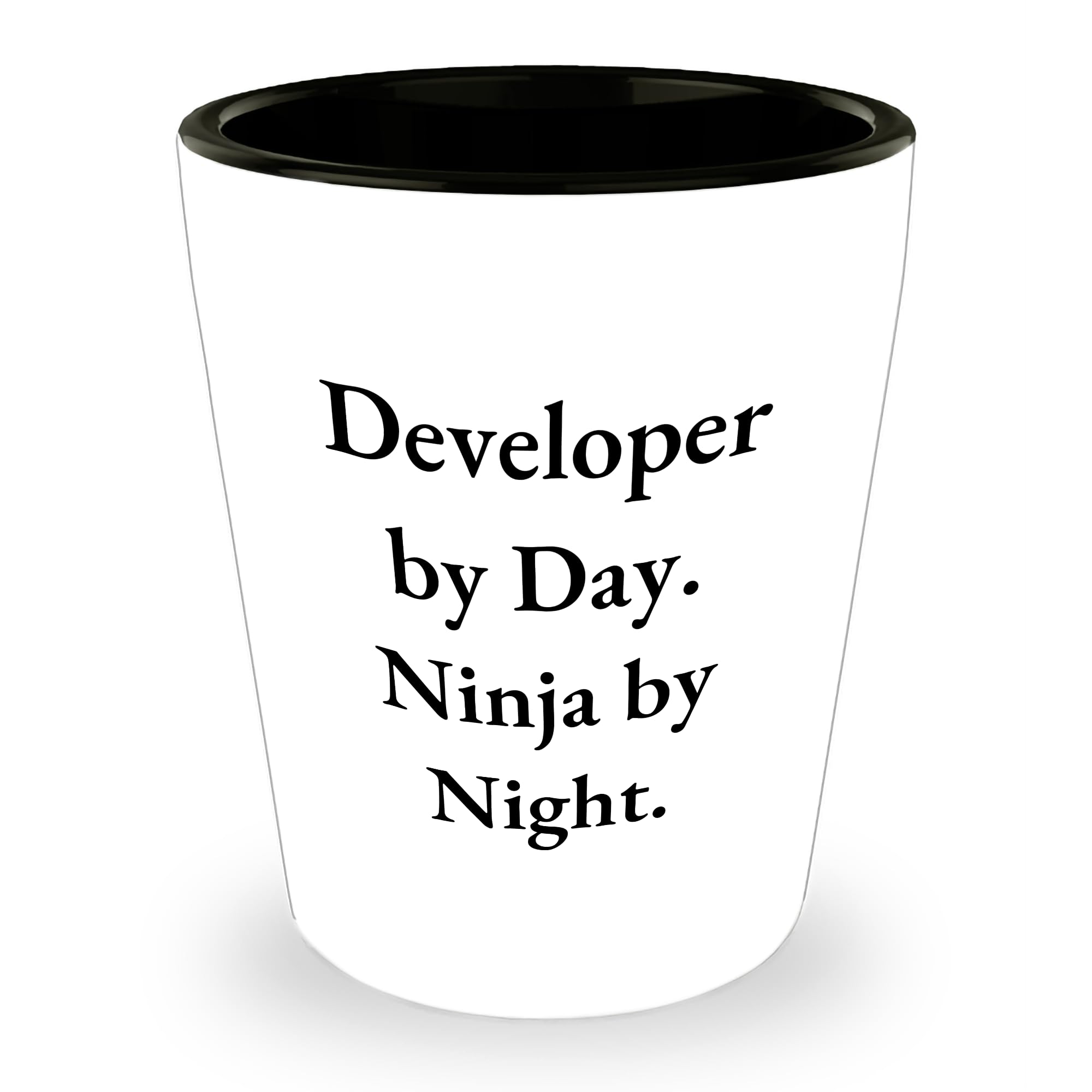 Developer by Day, Ninja by Night Gifts from Friends for Developer Christmas Shot Glass