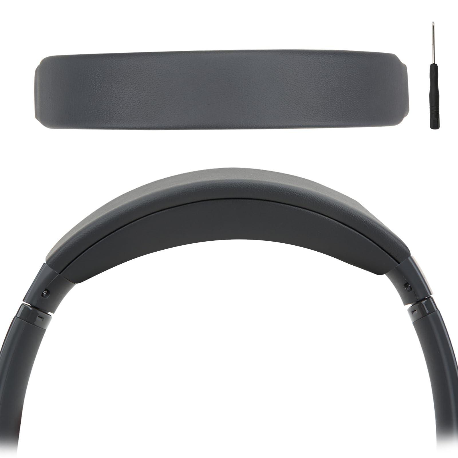 Protein Leather Headband Pad Compatible with Bose QC45 QC35 QC35 II Headphones (Dark Gray)