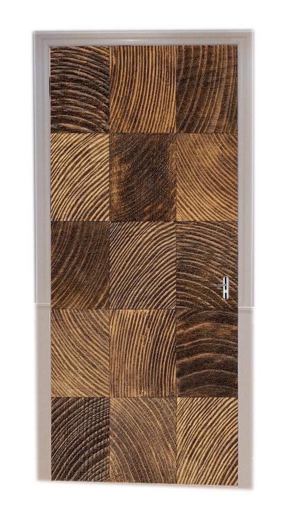 Buy A.Monamour 3D Door Stickers for Interior Doors Cross Cut Lumber