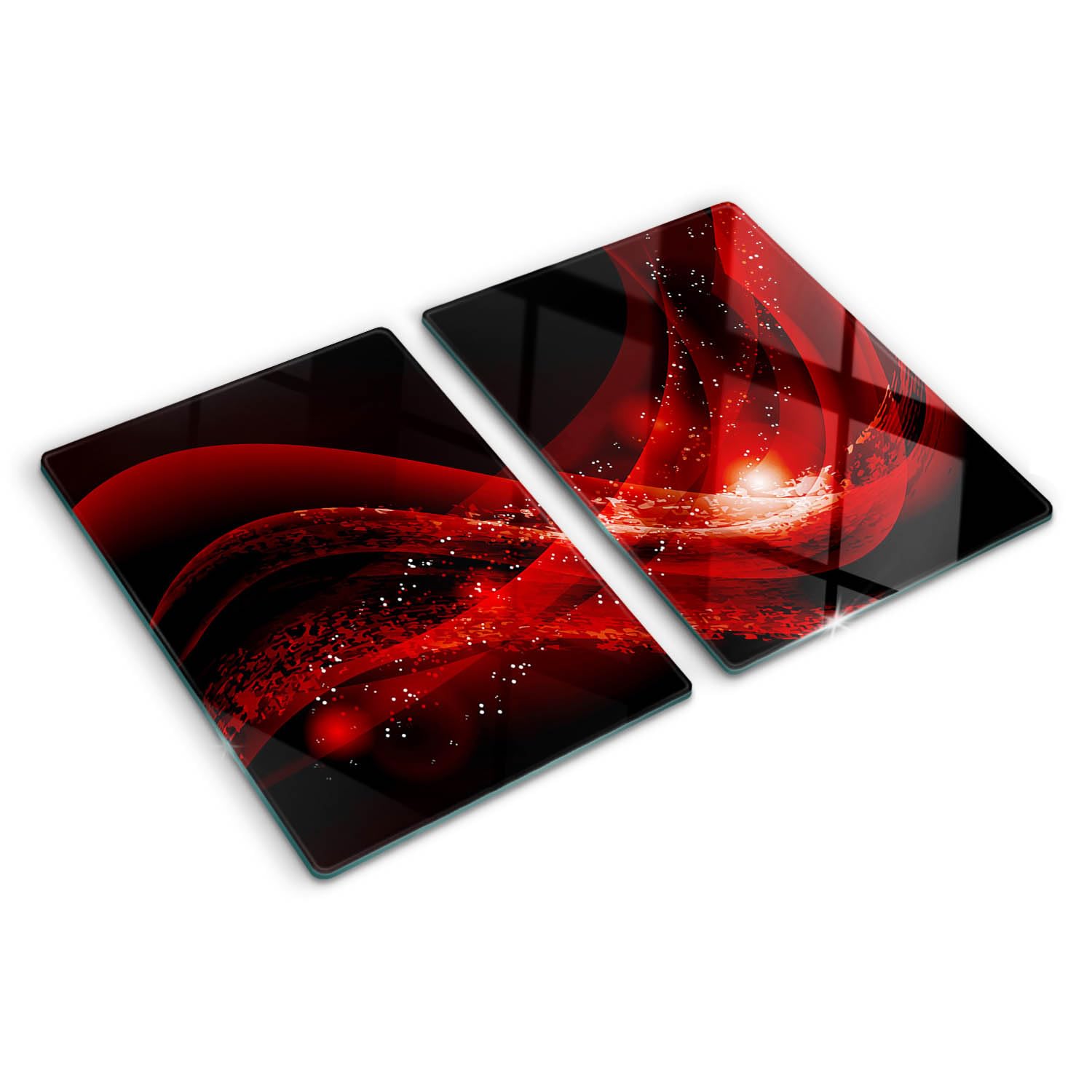 Tagliere In Vetro Temperato Tulup 'Alba Dei Cervi' – 40x52 Cm, Set 2 Pezzi, Antigraffio, Resistente Al Calore