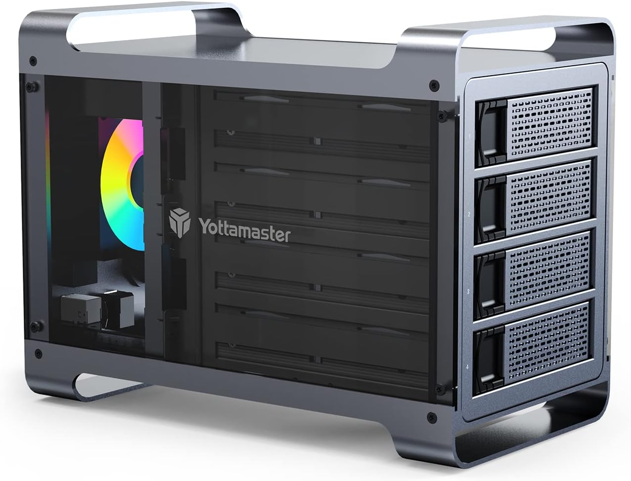 Yottamaster 4 Bay Hard Drive Enclosure,Aluminum Alloy 2.5"& 3.5" SATA