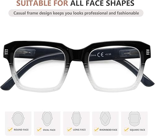 Miniatura 5 de Eyekepper Paquete de 4 lentes de lectura de gran tamaño para mujer, marco grande +0.75