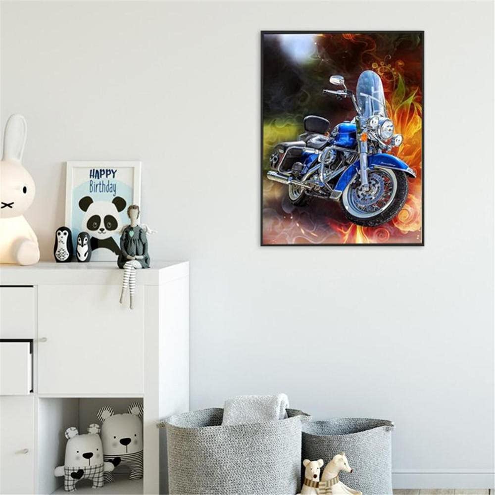 Diamond Painting Full Square Drill Point De Croix moto,DIY 5D Broderie Diamant Peinture par Numéros Kit,Cristal Strass Adulte/enfant Diamant Art Crafts Home Wall Decor Gift(80x120cm,32x48in)