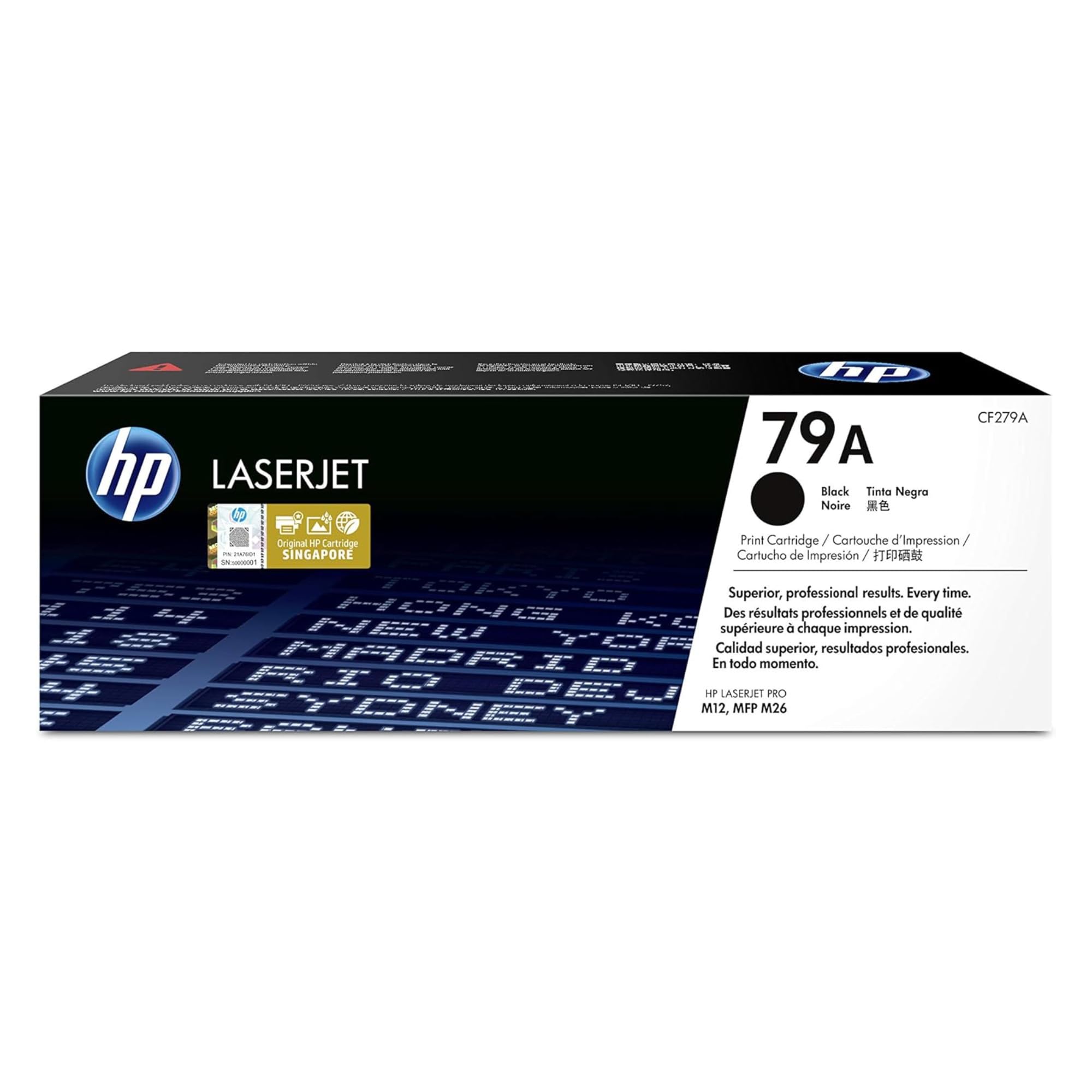 HP 79A CF279A, Negro, Cartucho Tóner Original, de 1.000 páginas, para impresoras HP LaserJet Pro M12a, MFP M26a, MFP M26nw y M12w