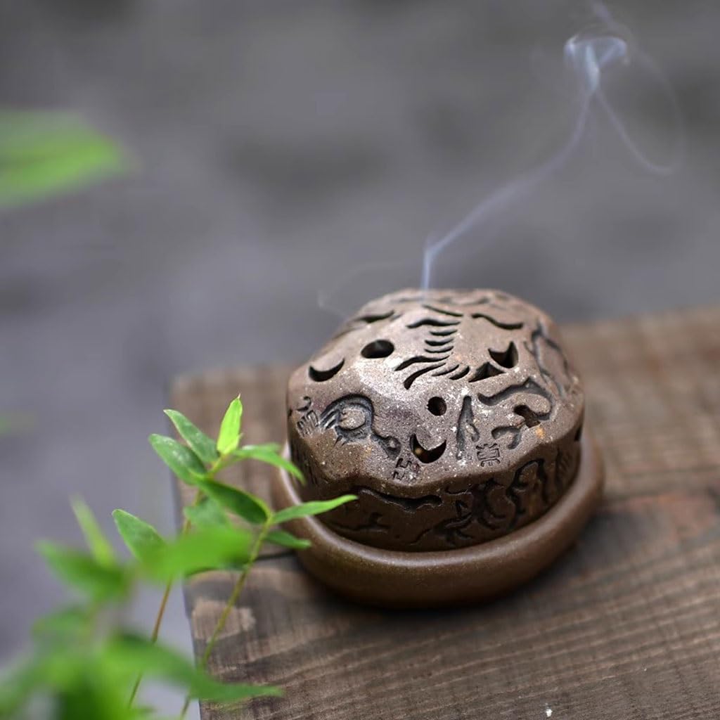 Quemador de Incienso de Reflujo Quemador De Incienso Zisha Arcilla Duan, Cerámica Creativa, For Uso Doméstico, Mesa Té, Torre Personalizada Adorno de Aromaterapia
