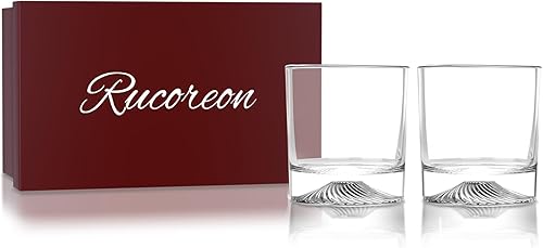 Miniatura 1 de Juego de 2 vasos de whisky de cristal, vasos de 10 onzas para whisky, bourbon, ron y cóctel, regalo premium para hombres, papá o esposo