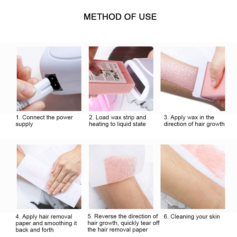 JEOZBM Scaldacera, Scaldacera Elettrico per Depilazione Doppio, Macchina per Depilazione Professionale Unisex, Macchina per Cera di Paraffina per Saloni Domestici(220V-Rosa)