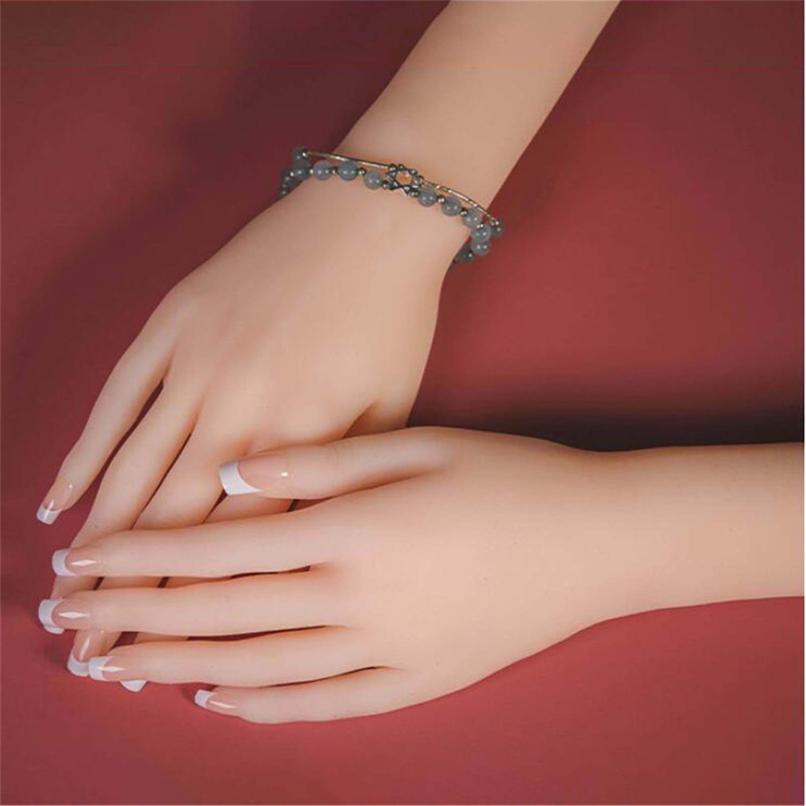 Modell Gliederpuppe Mannequin Hand, Realistische Silikon Hand Finger- / Handgelenkspositionierung - realistische Textur - klare Sicht - 1: 1Handmodells,B Right Hand