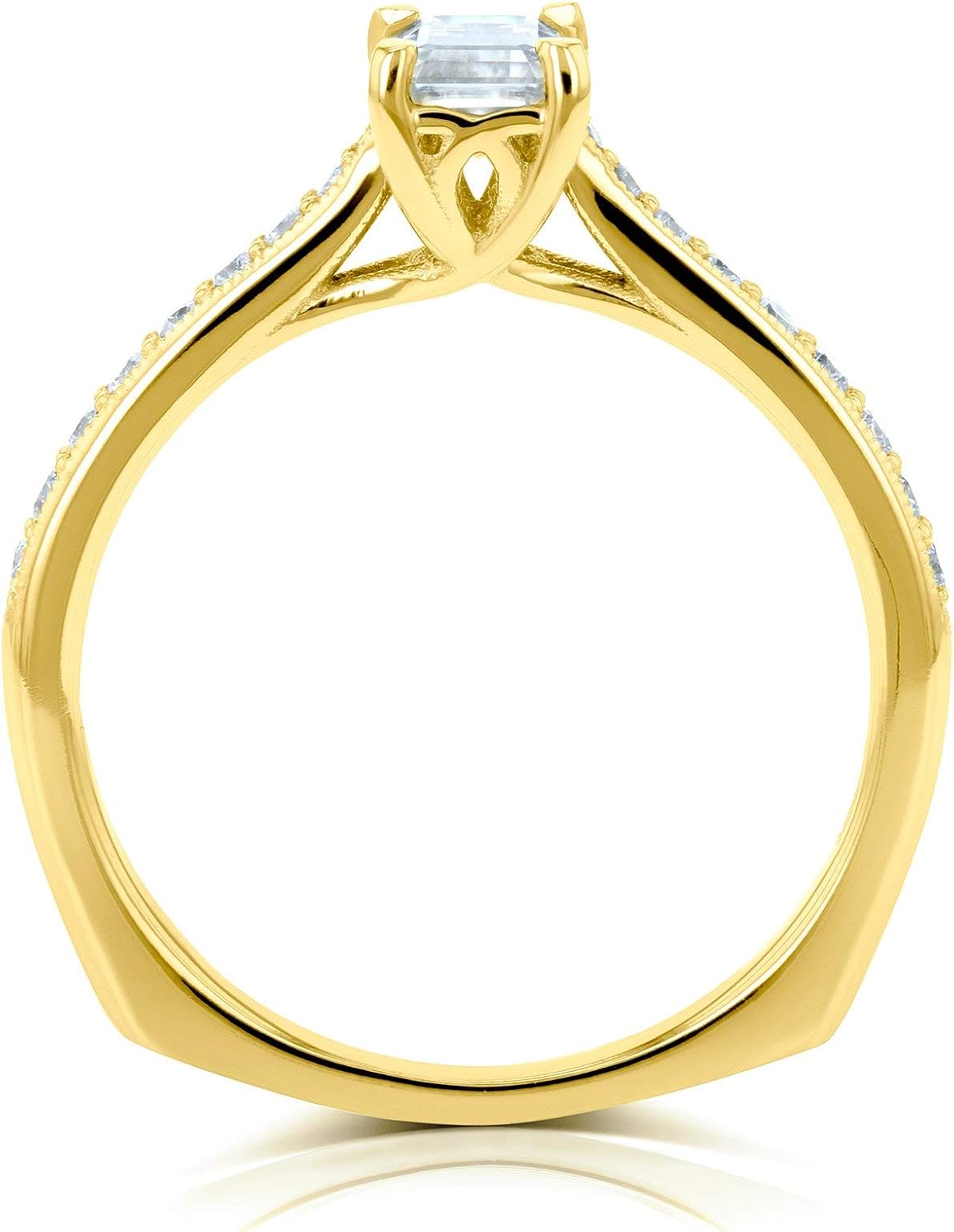 Kobelli Emerald Moissanite (GH) Vintage Style Trellis Engagement Ring 3/4 CTW 14k Yellow Gold