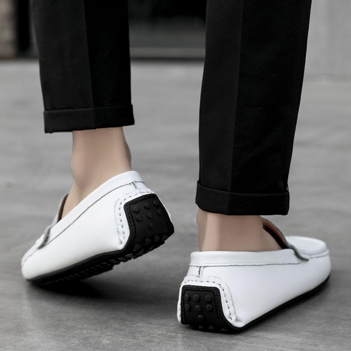 Mocasines para Hombre de Cuero Moda Slip-on Shoes Driver Shoes Casual Flat Shoes 38-49 EU