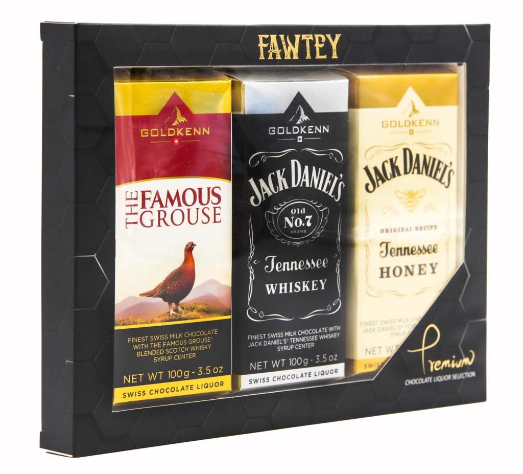 Buy Whisky Liqueur Milk Chocolate Collection Gift Set 300g Jack Daniel's and Famous Grouse