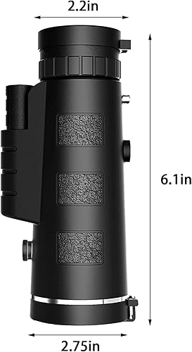 Miniatura 7 de Telescopio monocular de 40 x 60, prismáticos de visión nocturna HD de alta potencia con microluz para adultos, observación de aves, viajes,