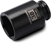 Vista 1 de MIXPOWER Enchufe de impacto profundo de 1/2", CR-MO, 1.496 in, 6 puntos, tuerca de eje de grado de impacto para una fácil extracción