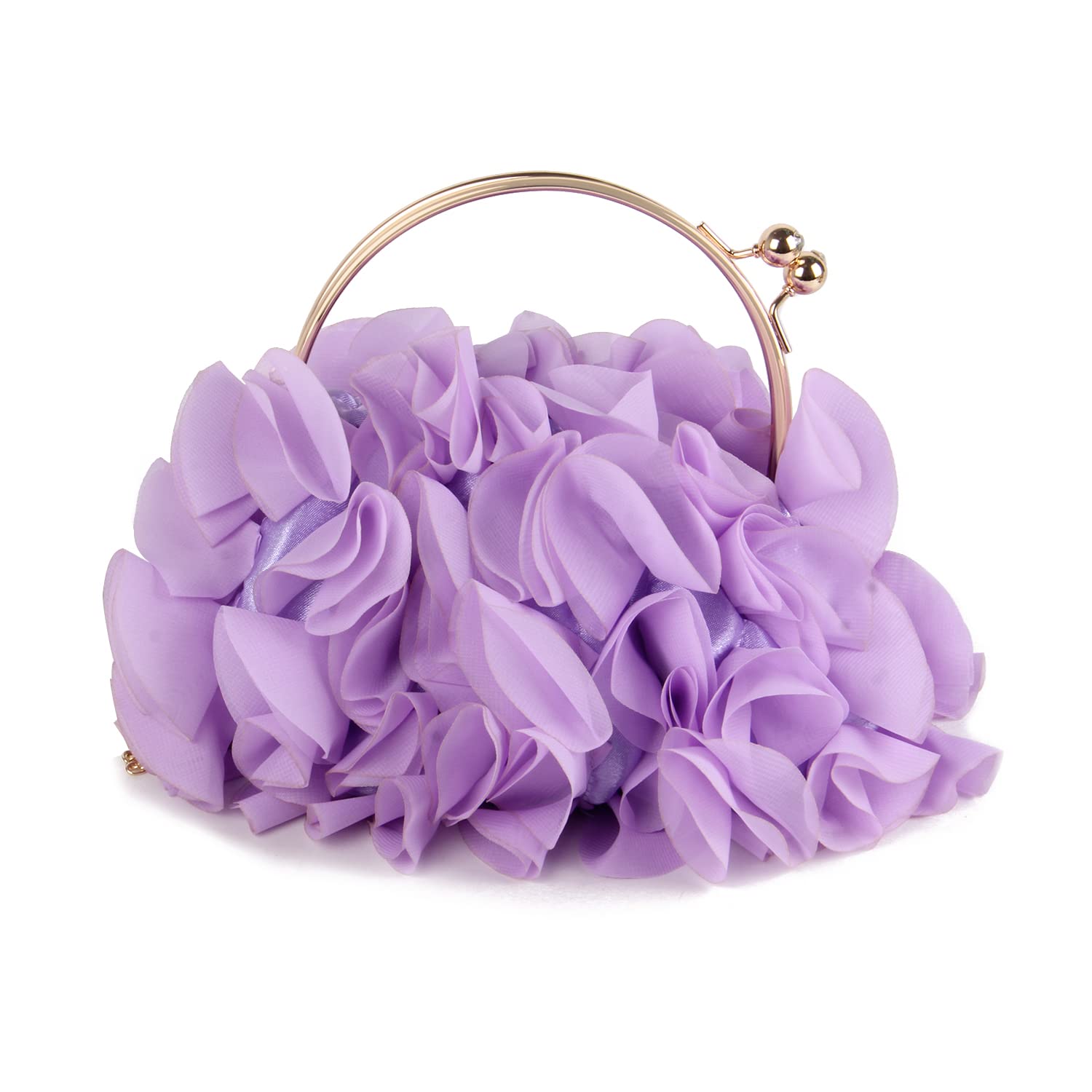 Pochette Floreale da Donna Borsa da Sera con Fiore in Raso Borsa da Ballo per Feste