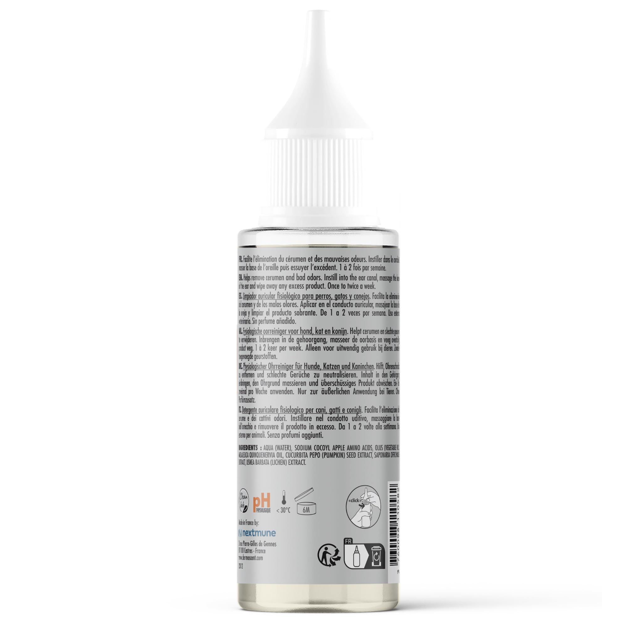 Dermoscent Essential OTO - Detergente auricolare per cani, gatti e conigli | Formula naturale senza alcool | Elimina cerumen e odori, idrata e lenitiva, 100 ml