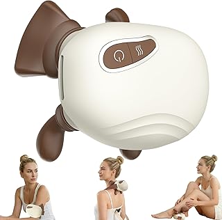 4D Wireless Neck and Shoulder Massager, Bionic Hands Deep Tissue Shiatsu Neck Massager with 3 Relaxation Modes, Portable Electric Kneading Massager for Home Office, Holiday Gift