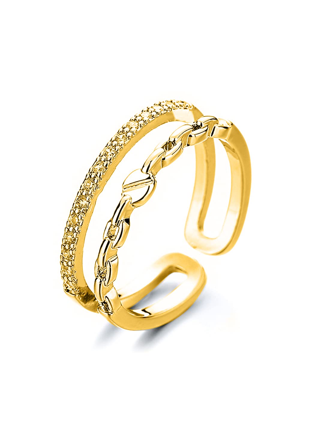 Yellow Chimes Rings for Women & Girls Ring for Girls | Gold Tone Crystal Studded Multi Layered Adjustable Finger Ring for Women | Birthday Gift For girls & women Anniversary Gift for Wife (B0BPPK3JFM) Amazon Price History, Amazon Price Tracker