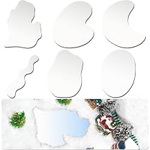 6PCS Large Size 9.8inch Mirror Lake for Miniature Christmas Village, Irregular Pond & Ice Skating Rink Shapes, Christmas Landscaping Accessory for Holiday Xmas Village Display Decorationsons