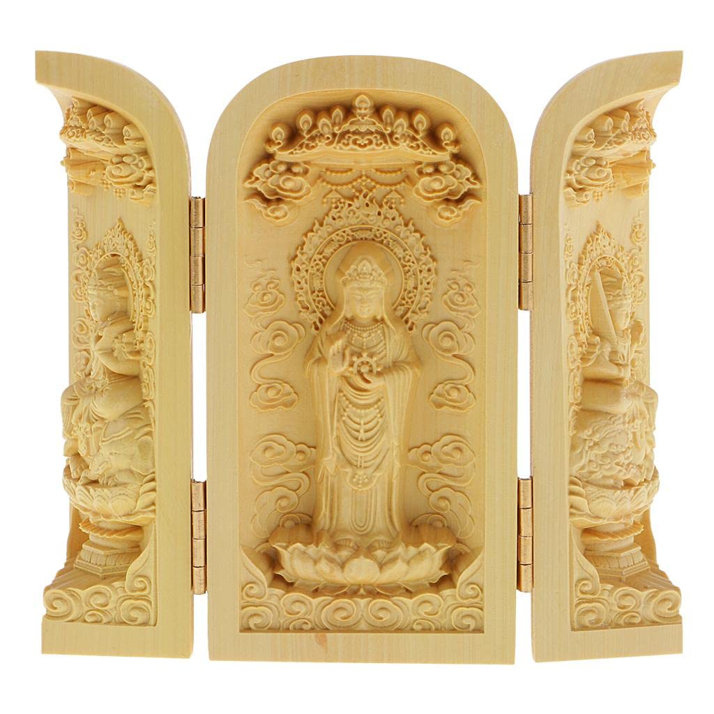 Kodxylytix Buddha Statue Carved Locker Box Sculpture Decoration Made of Boxwood Type -5 Type 5