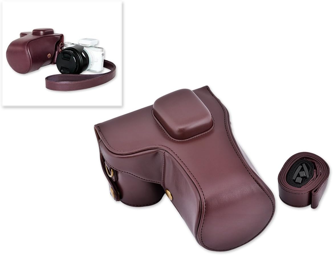 Usmile Retro Detachable Leather Camera Case , Bag with Shoulder Strap for Samsung NX300 with 18-55mm or Prime Lens(Dark Brown)