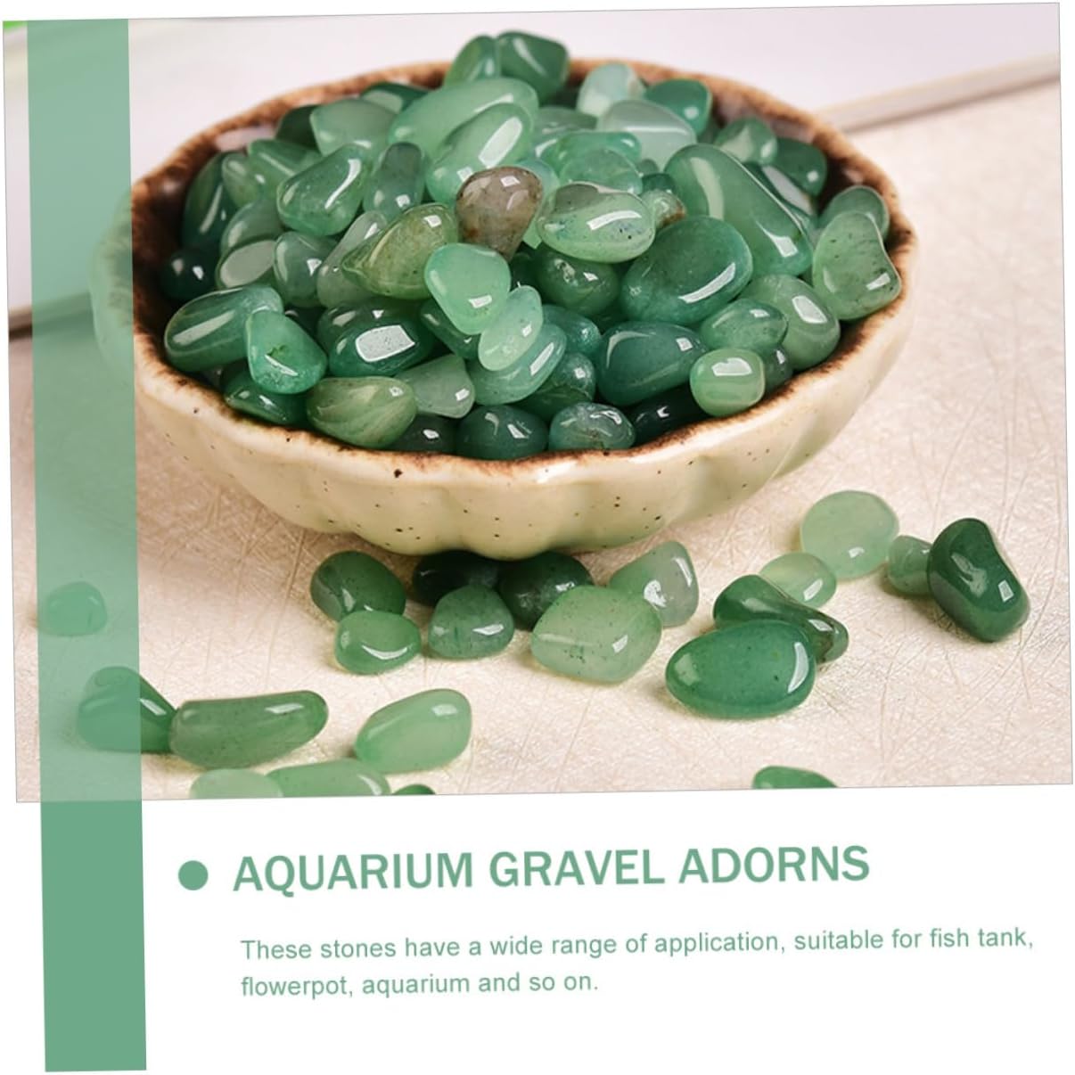 Natural Eastling Jade Aquarium Gravel 7-9mm Decorative Fish Tank Stones Bulk 2lb Terrarium Rocks for Aquarium Décor and Zen Fish Tank Ornament