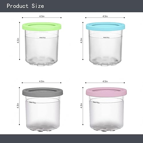 Miniatura 4 de EVANEM 246PCS Creami Pint Containers, for Ninja Ice Cream Maker Cups,16 OZ Pint Containers with Lids Safe and Leak Proof Compatible NC301 NC300