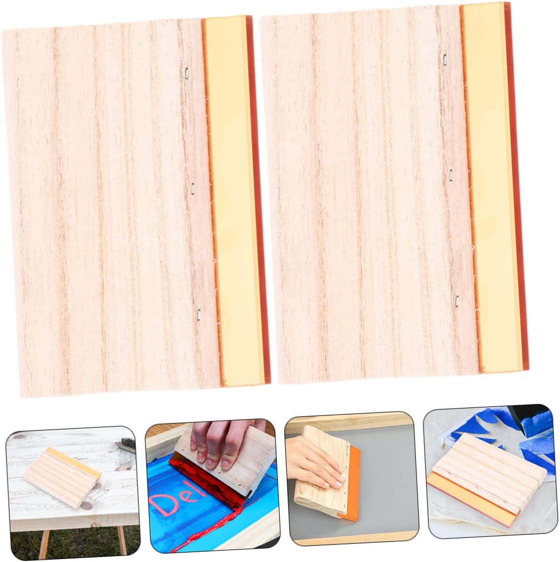 NUOBESTY 2pcs Screen Printing Squeegee Ink Scraper Screen Printing Paint Tool Scratch Board