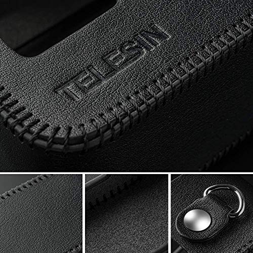 Image of TELESIN PU Leather Case for GoPro Hero 8 for Hero 5 6 7 Black Frame Cover Mini Protector Black Brown with Long Strap Accessories (for Hero8, Black)
