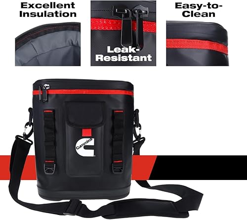 Miniatura 6 de Cummins CMN34718 - Bolsa térmica portátil suave para 12 latas, doble laminado, con correa, 48 horas de retención de hielo para adultos, bolsa