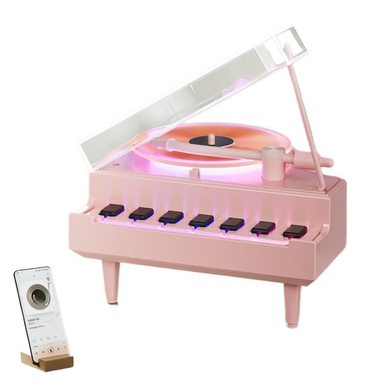Carillon rotante 4 in 1 con altoparlante Bluetooth, luce notturna a LED, diffusore di aromi, decorazione di lusso per la casa, souvenir per gli amanti della musica