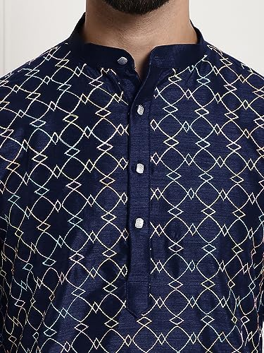 Image of SOJANYA (Since 1958 Men's Silk Blend Kurta and Pyjama with Nehru Jacket