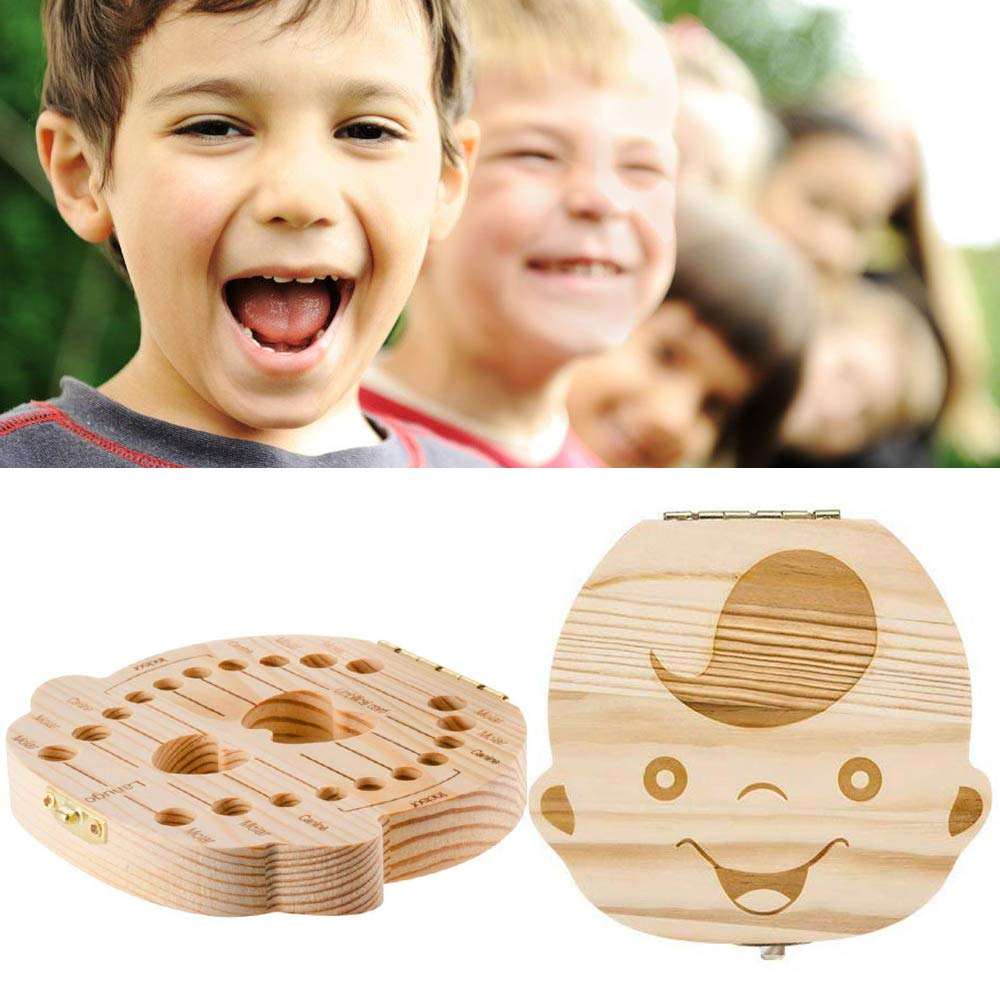 Scatola Per Denti Da Latte In Legno - Versione Ragazzi Con Disegni | Ricordo Personalizzato Per Bambini - Foto 5