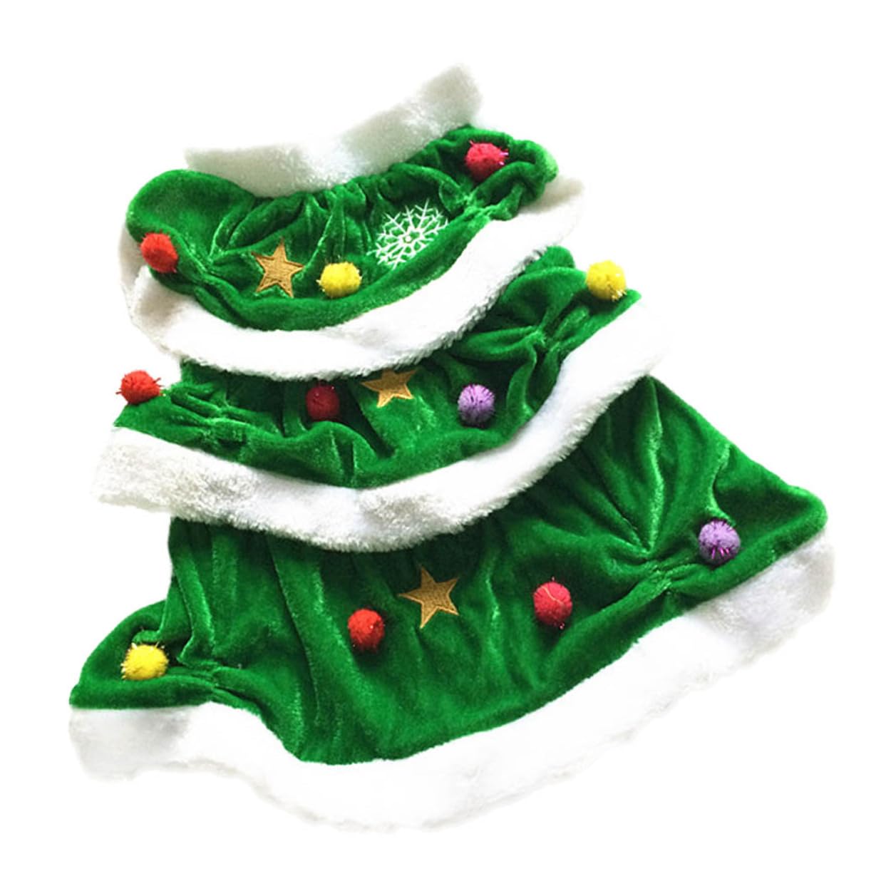 YARNOW Christmas Tree Shape Dog Dress Warm Hoodie Pet Clothes Green Size s 25cm Christmas Festival Party Outfit for Small Dogs