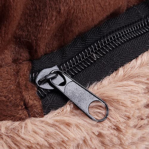 HTSM Hundebett Katze Plüsch Bären Pfote Haustier Bett warmes Bett Katze Nest waschbares Teppich Hundenest reizendes Hundebett Sofaskissen (M, Braun)