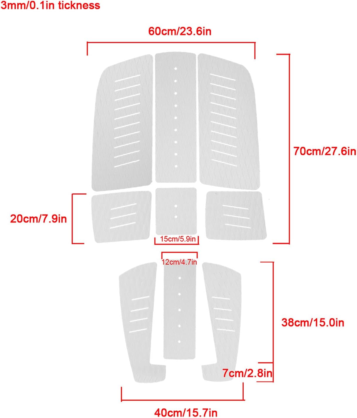Premium EVA Non Slip Surfboard Traction Pad - Durable Deck Mat for Longboards, Paddle Boards, and Water Sports, Provides Enhanced Grip and Protection