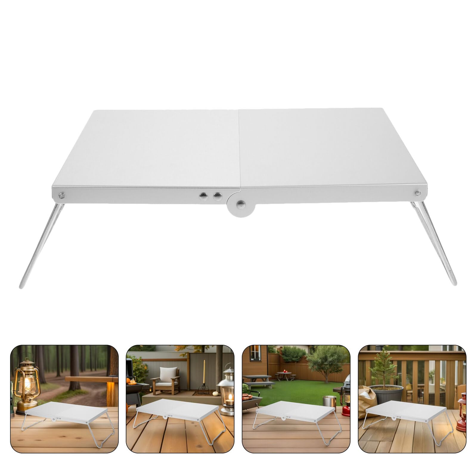 Mini Tavolo da Campeggio Pieghevole in Lega di Alluminio Ultraleggero Set 2 Pezzi Superficie Termoisolante Tavolo Portatile Compatto per Picnic Barbecue e Attività all'Aperto