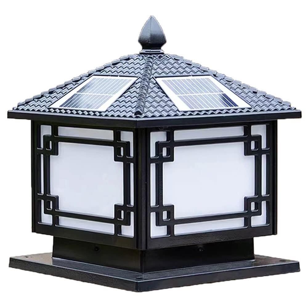 Éclairage mural extérieur villa avec lampadaire solaire et lampe de jardin
