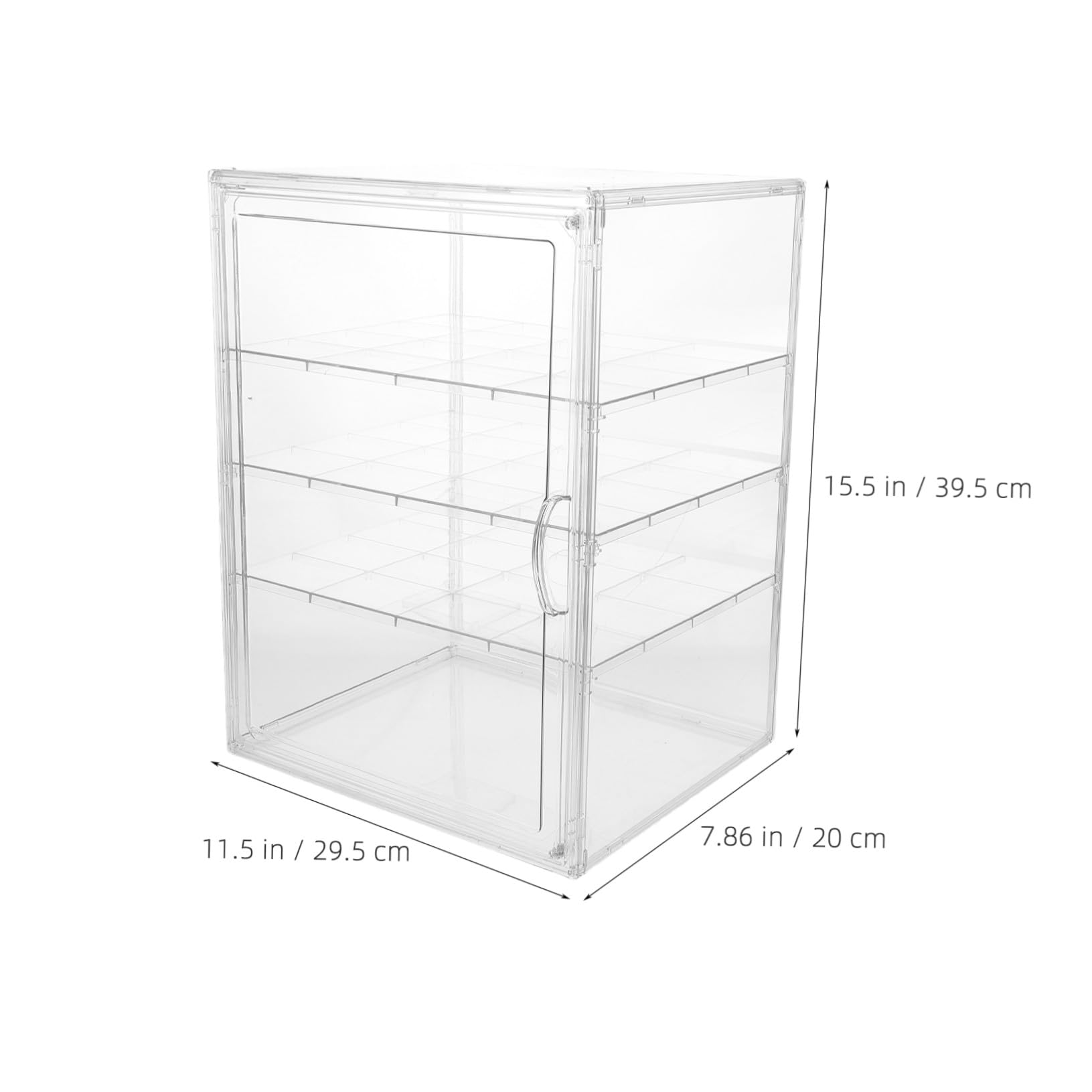Vitrina Expositora de Mostrador de 4 Niveles PET Transparente