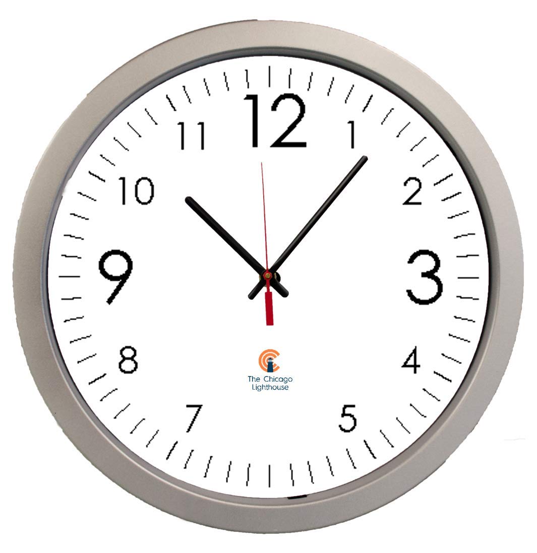 Amazon.co.jp: シカゴ灯台 デザイナー クォーツ 壁掛け時計、シルバー