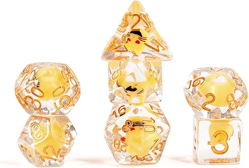 FanRoll by Metallic Dice Games - Juego de dados DND de resina de 0.630 in dados de gato, dados de juego de rol para Calabozos y Dragones