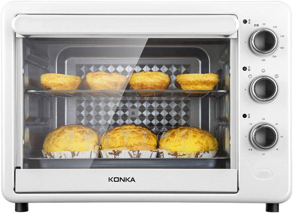 Amazon.com: Mini horno eléctrico Tostadora Multi Cocina Regulable Control  de Temperatura y Temporizador para Hornear Pastel Pizza 32L-blanco : Hogar  y Cocina