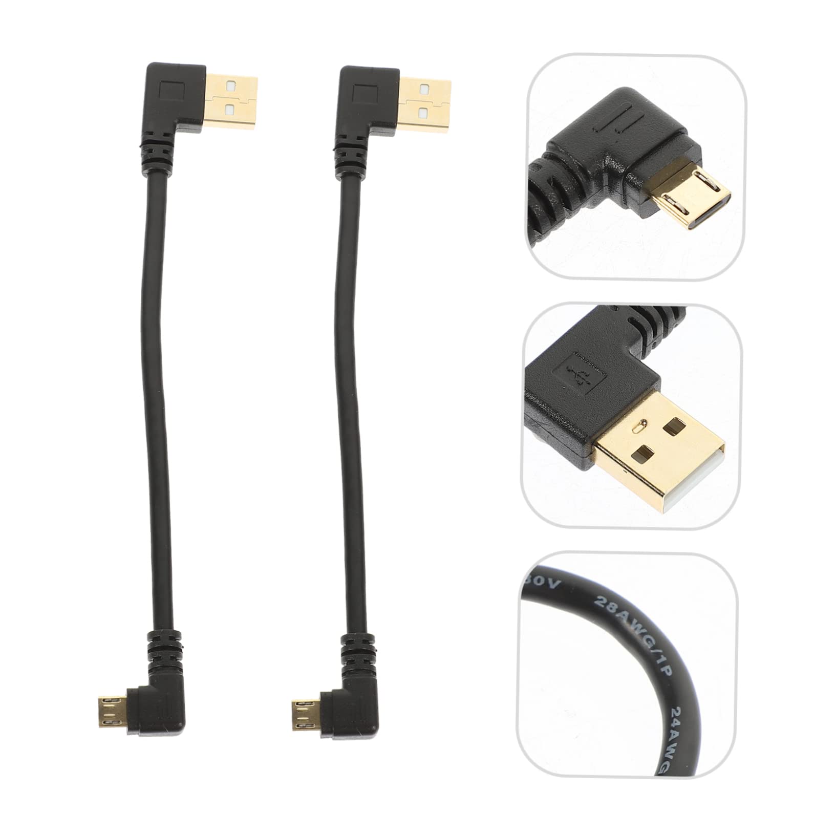15pezzi Cavo Usb Angolo Retto Cavo Di Ricarica Veloce e Trasferimento Dati Design Compatto Per Smartphone e Tablet Realizzato Di Placcato