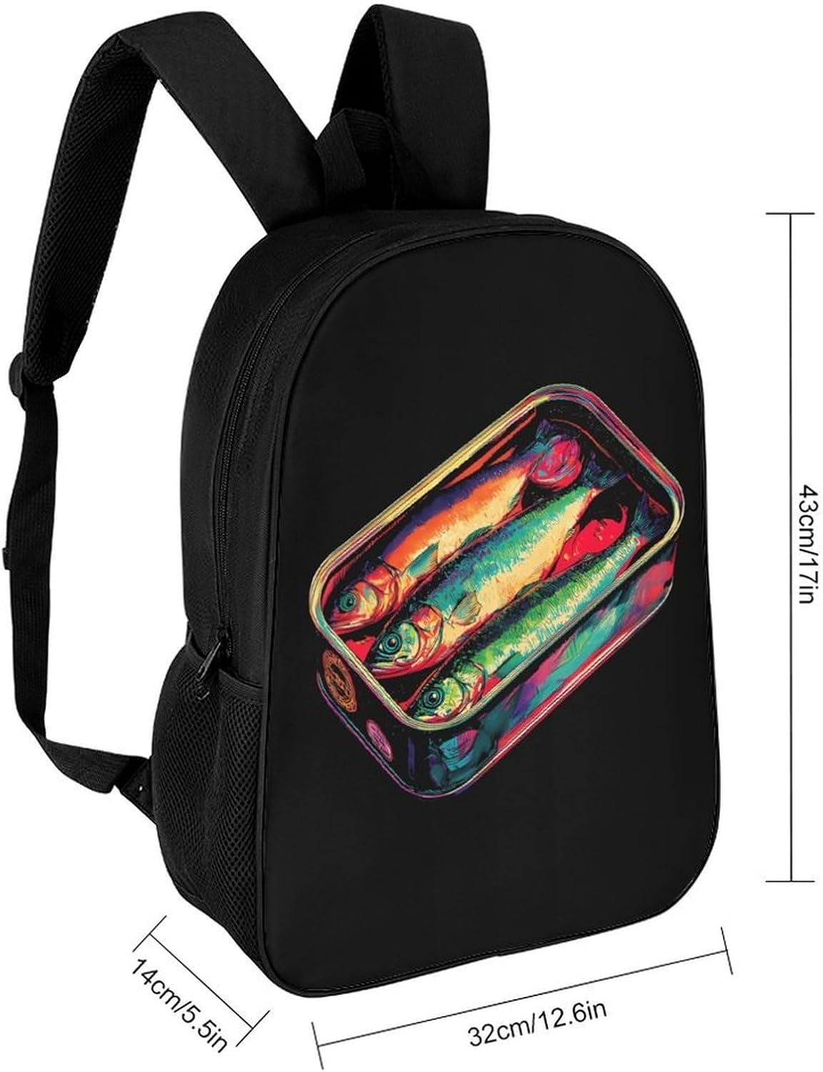 Sardine Can Travel Backpack 17 Inch Casual Daypack Bag with Adjustable Shoulder Straps