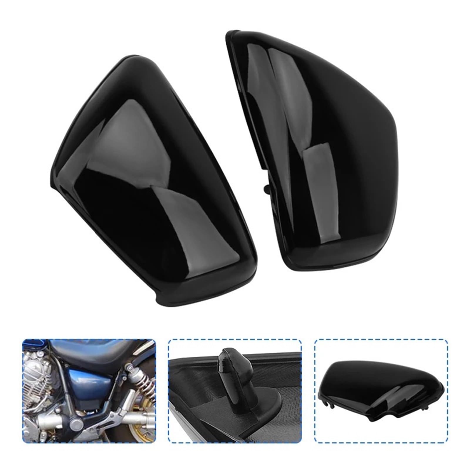 Copertura della carenatura della batteria della motocicletta adatta per Yamaha XV 700 750 1000 1100 Virago dal 1984 in poi, copertura laterale sinistra e destra(Left)