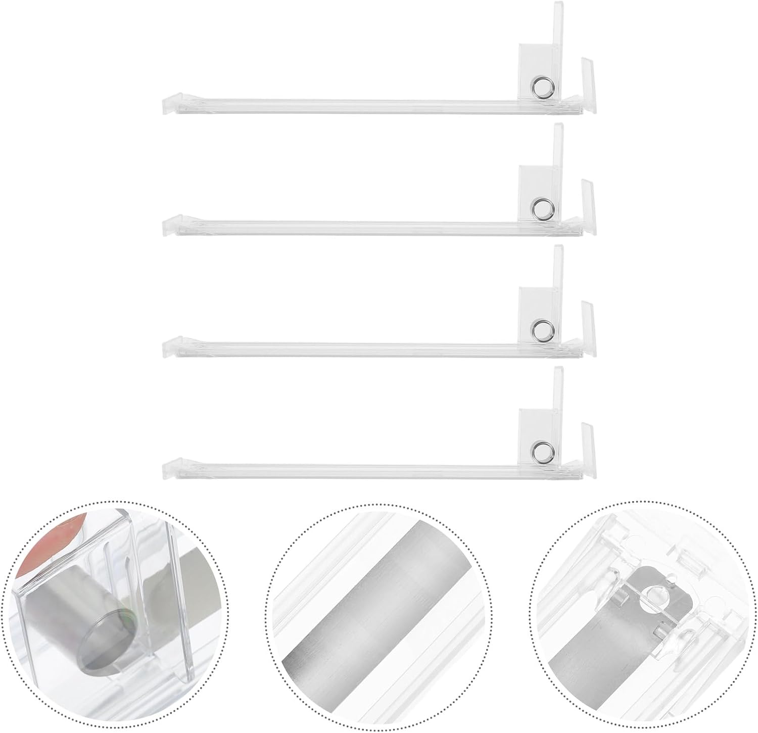 4pcs Automatic Spring-Loaded Shelf Pusher Organizer 28cm Retail Beverage and Snack Display Glide System for Supermarket and Convenience Store